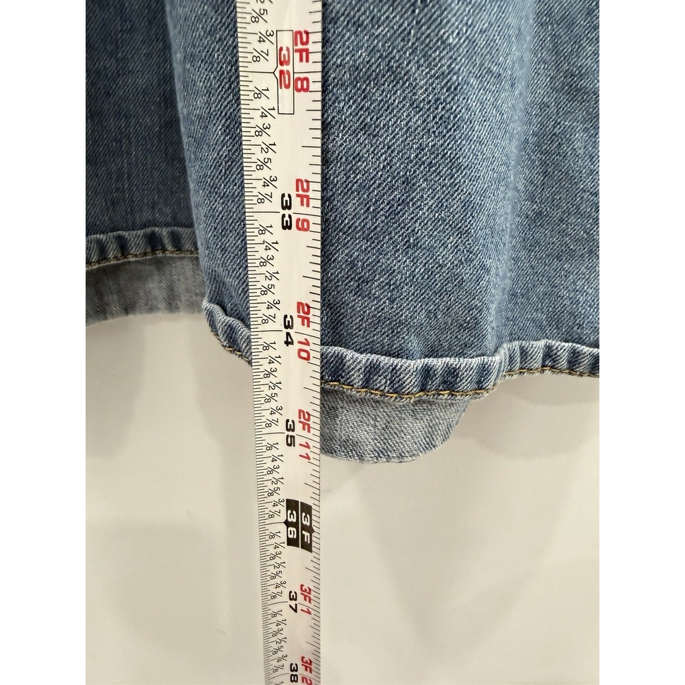 Denim Babydoll Dress 2XL Oversized Button Front Cotton Short Sleeve Casual Boho - Picture 7 of 7